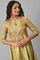 Light Green Karnataka Silk kurta With Dark Pink Tights