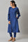 Cobalt Blue Solid kurta and Slim Pants Co-ord Set