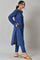 Cobalt Blue Solid kurta and Slim Pants Co-ord Set