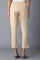 Beige Solid Trousers