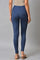 Blue Solid Skinny Fit Tights With Slip On Closure