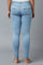 Ice Blue Solid Skinny-fit Denim Jeggings with Elasticated Waist