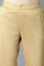 Beige Yarn-Dyed Solid Trousers