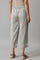 Grey Solid Straight Fit Culottes With Elasticated Waist