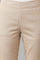 Beige Slim Ankle Length Pants