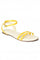 Aurelia Textured Yellow Almond Toe Flat