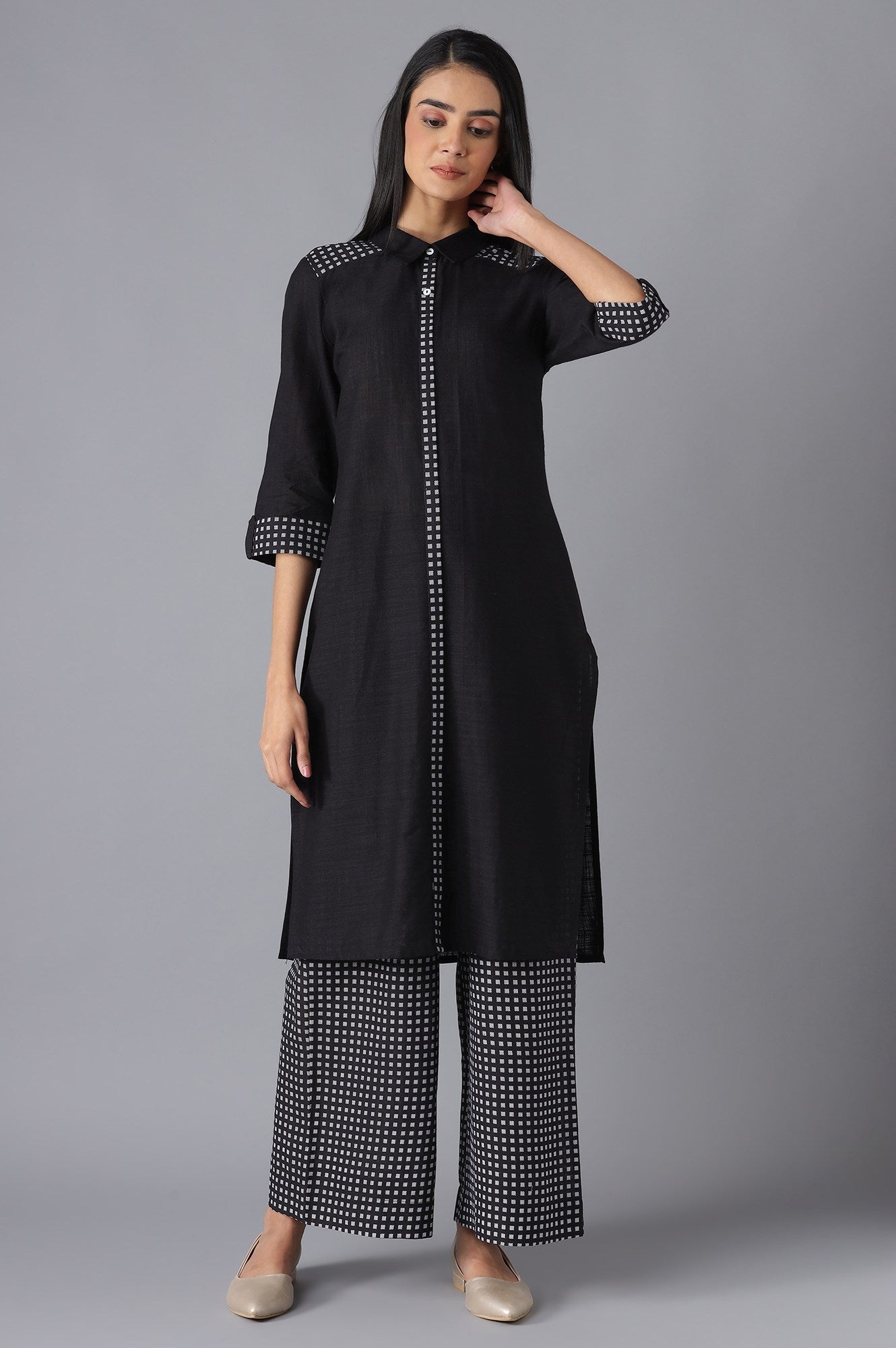 Black Ethnic Festive kurta and Palazzo Set