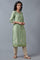 Light Green And Pink Festive kurta With Embroidery