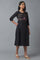 Charcoal Grey Embroidered Dress