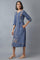 Steel Blue Embroidered Dress