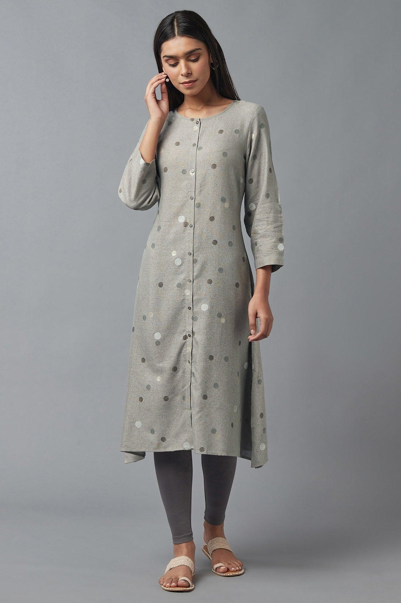 Smoke Grey A-line kurta