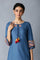 Deep Teal Straight Silhouette kurta With Thread Embroidery