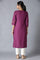 Dark Purple Solid kurta With Embroidery