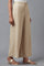 Beige Straight Silhouette Flared Pants