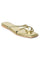 W Woven Design Gold Square Toe Flat