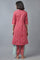 Pink Printed kurta with Parallel Pants