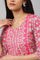 Dark Pink Asymmetrical Hemline kurta With Tights