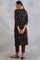 Dark Brown Ajrakh Print A-Line kurta