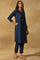 Blue Woollen Embroidered kurta