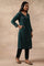 Teal Woollen Embroidered kurta