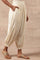 Cream Solid Beaded Tapered Cotton Salwar
