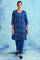 Indigo Dabu Print V-Neck kurta