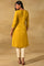 Mustard Embroidered Lustrous Satin kurta