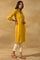 Mustard Embroidered Lustrous Satin kurta