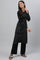 Black Lurex Knitted Winter kurta