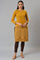 Dark Yellow Geometric Print Winter kurta