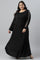 Black Embellished Plus Size Festive Winter Dress