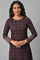 Plus Size Purple Jacquard Sequin Winter Dress