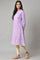 Light Purple Jacquard A-Line Winter kurta