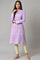 Light Purple Jacquard A-Line Winter kurta