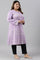 Light Purple Jacquard A-Line Plus Size Winter kurta