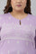 Light Purple Jacquard A-Line Plus Size Winter kurta