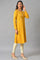 Yellow Winter kurta With Embroidered Yoke