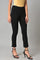 Black Solid Knitted Flared Pants