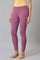 Purple Knitted Winter Leggings With Pintuck