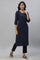 Blue Yarn Dyed Straight Kurta
