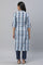 Blue Seer Sucker Checker Straight Kurta