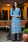 Blue Foil Printed Festive Kurta