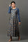 Blue Floral Printed Anarkali Festive Kurta