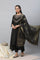 Black Zari Embellished Kurta Pants Dupatta Set