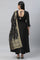 Black Zari Embellished Kurta Pants Dupatta Set