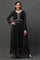 Black Sheer Embroidered High-Slit Kurta, Skirt and Choker Dupatta Set