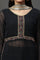 Black Sheer Embroidered High-Slit Kurta, Skirt and Choker Dupatta Set