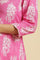 Pink Straight Kurta With Floral Print