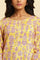 Yellow Floral Printed Straight Kurta