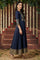 Blue Panelled Embroidered Festive Flared Dress